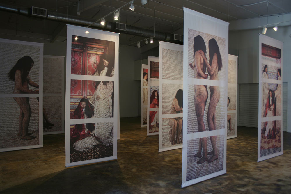 Lalla Essaydi, Embodiments, 12 banners, 12 x 4 feet each, and video, 4 min